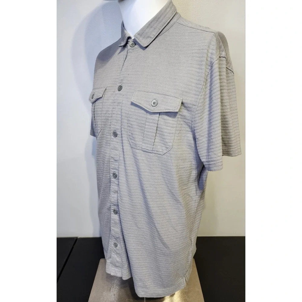 Banana Republic Men's Large Gray Polo Shirt‎ Double Pocket Tee
